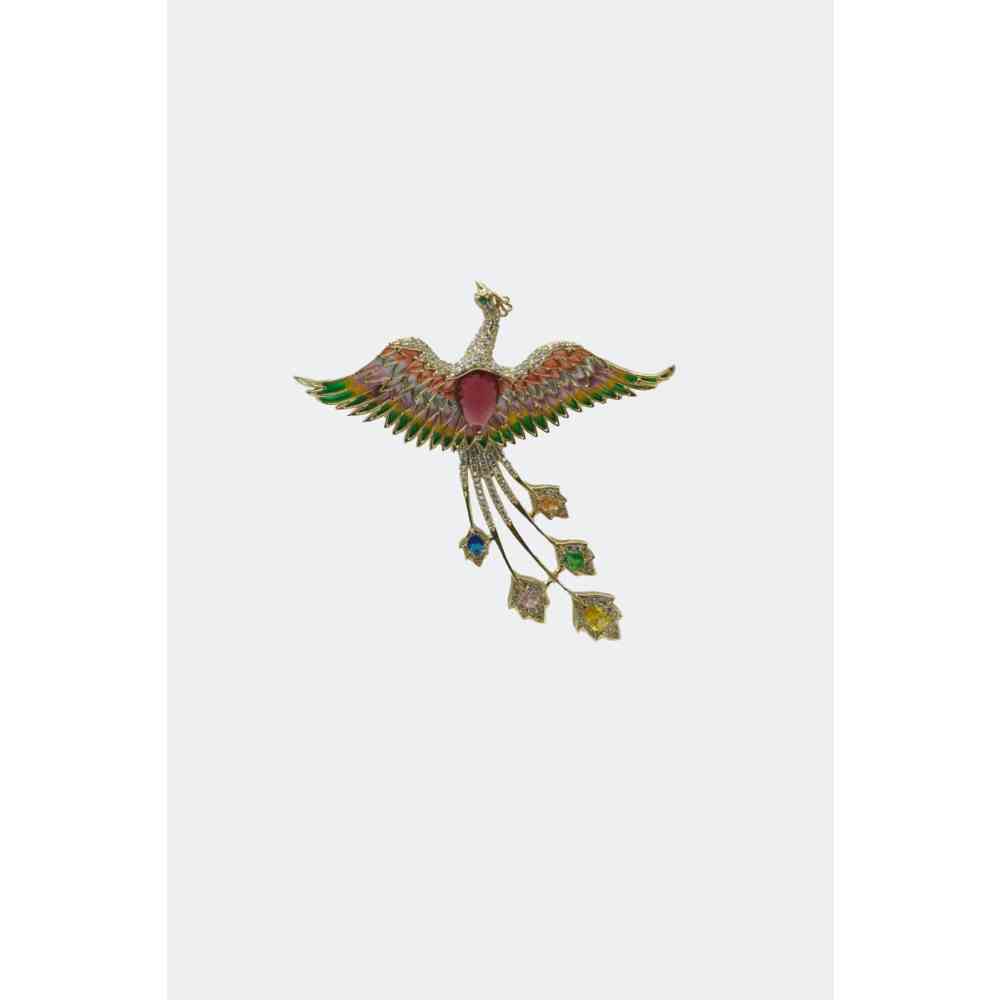Voodoo Vixen - Phoenix Diamante And Gem Broche - Goldfarben